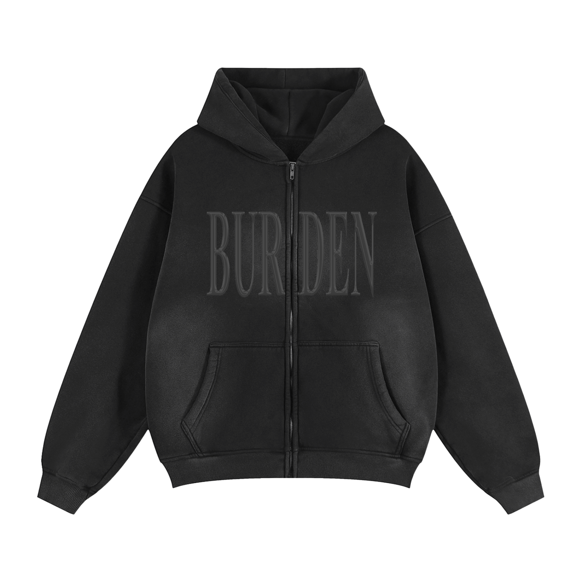 BURDEN - Sunfade Two-way Zipper Boxy Hoodie
