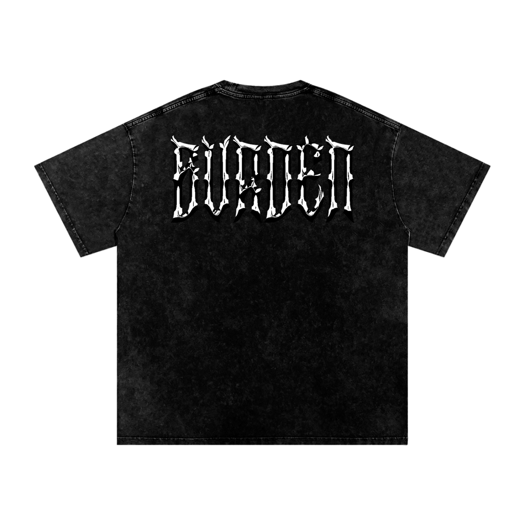 BURDEN - Snow Washed Oversized Cotton T-Shirt