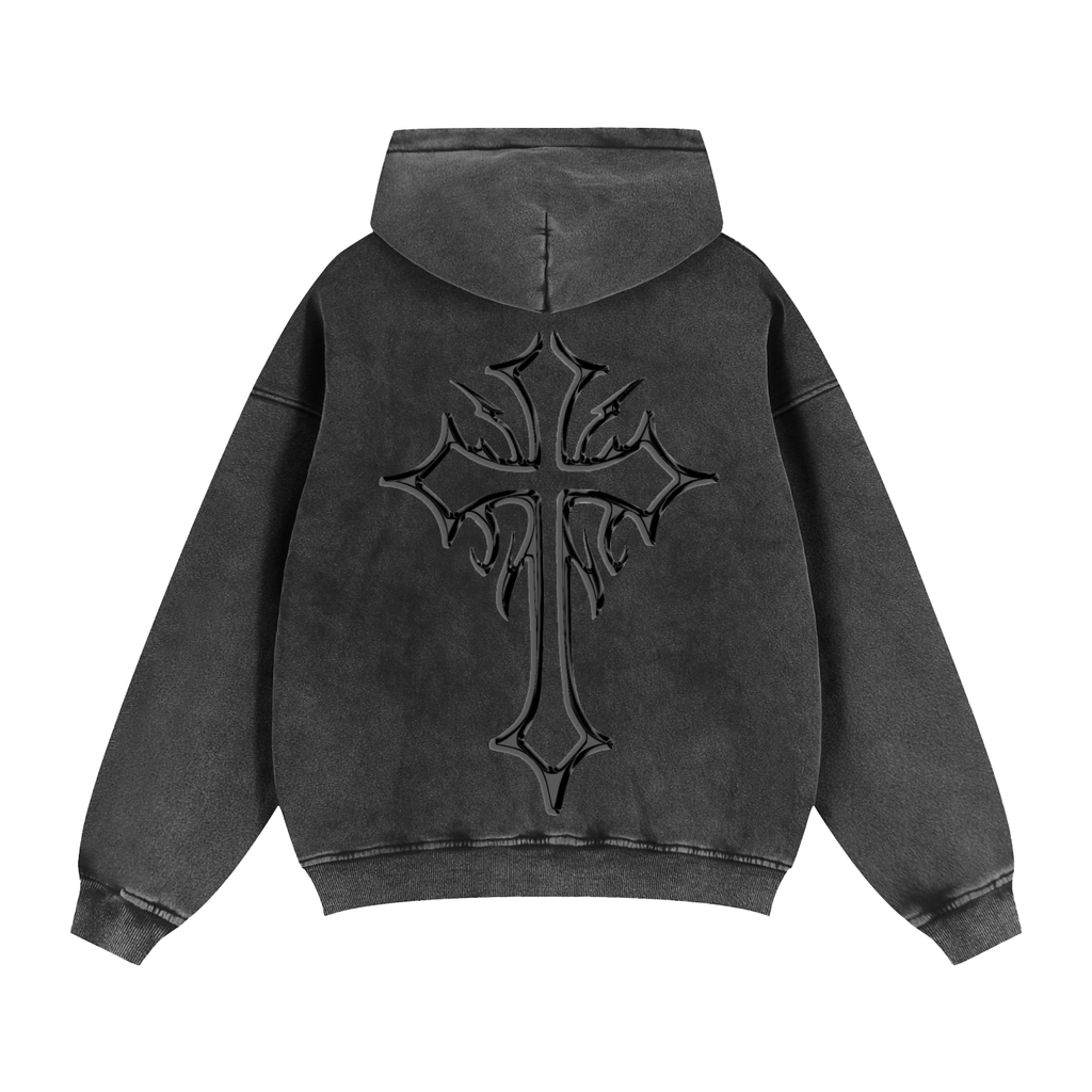 BURDEN - Zip Through Boxy Hoodie