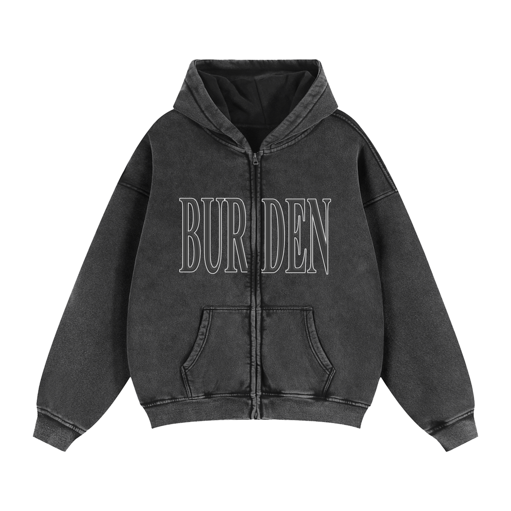 BURDEN - Zip Through Boxy Hoodie
