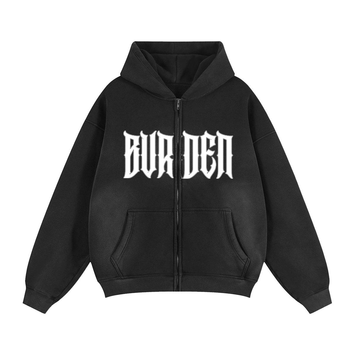 BURDEN - Zip Through Boxy Hoodie