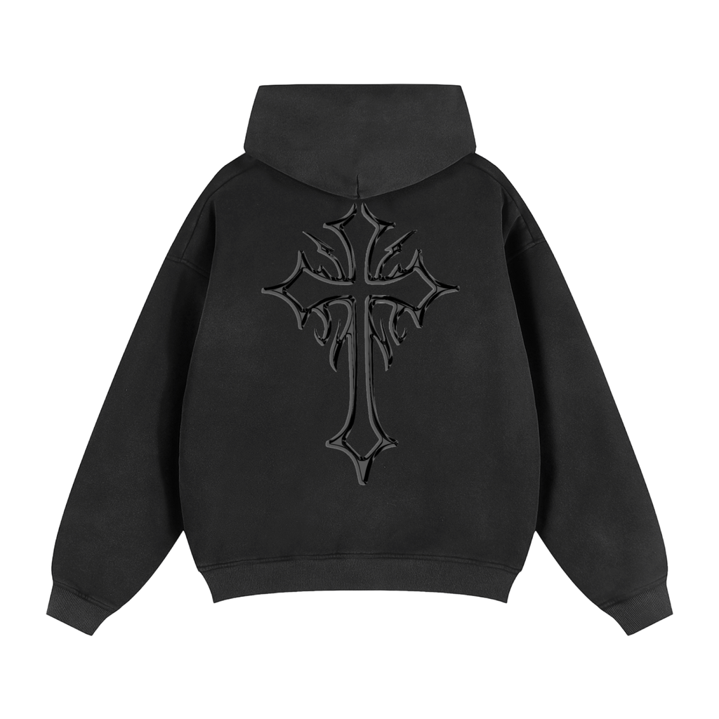 BURDEN - Sunfade Two-way Zipper Boxy Hoodie